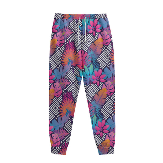 Psychedelic Tropical Aloha Pattern Print Sweatpants