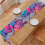 Psychedelic Tropical Aloha Pattern Print Table Runner