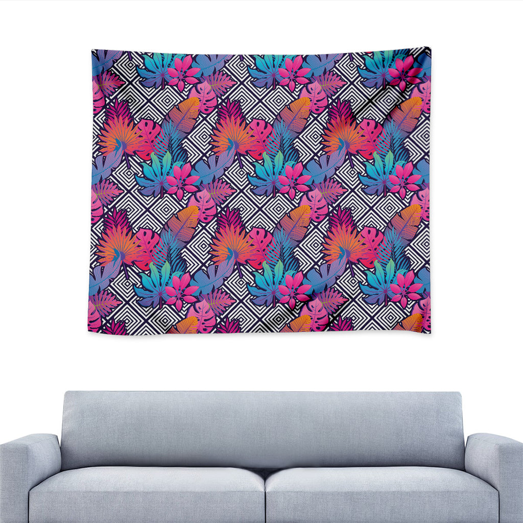 Psychedelic Tropical Aloha Pattern Print Tapestry