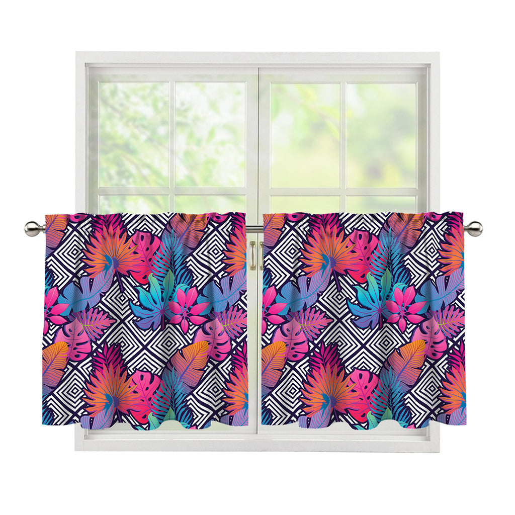 Psychedelic Tropical Aloha Pattern Print Tier Curtains