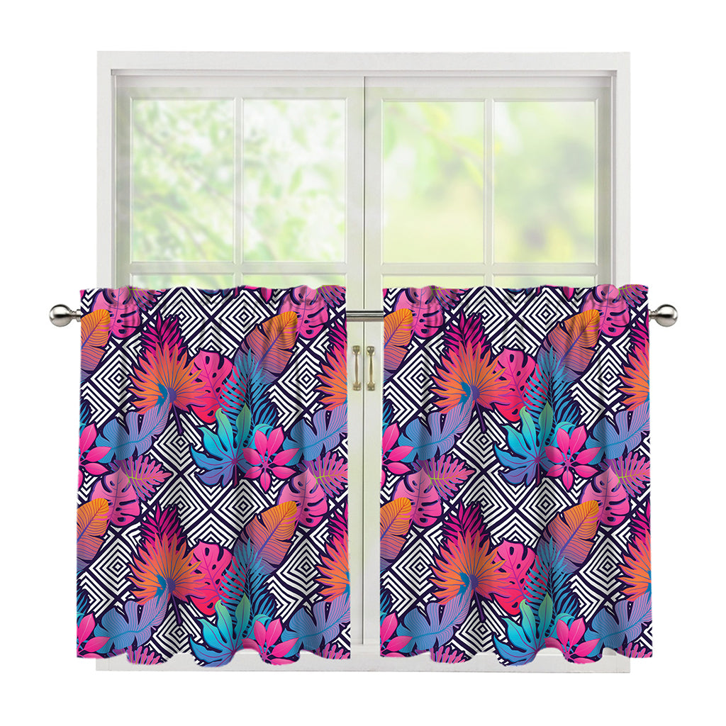 Psychedelic Tropical Aloha Pattern Print Tier Curtains