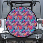 Psychedelic Tropical Aloha Pattern Print Tire Cover