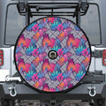 Psychedelic Tropical Aloha Pattern Print Tire Cover With Camera Hole