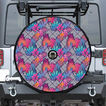 Psychedelic Tropical Aloha Pattern Print Tire Cover With Camera Hole