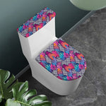 Psychedelic Tropical Aloha Pattern Print Toilet Lid And Tank Cover Set