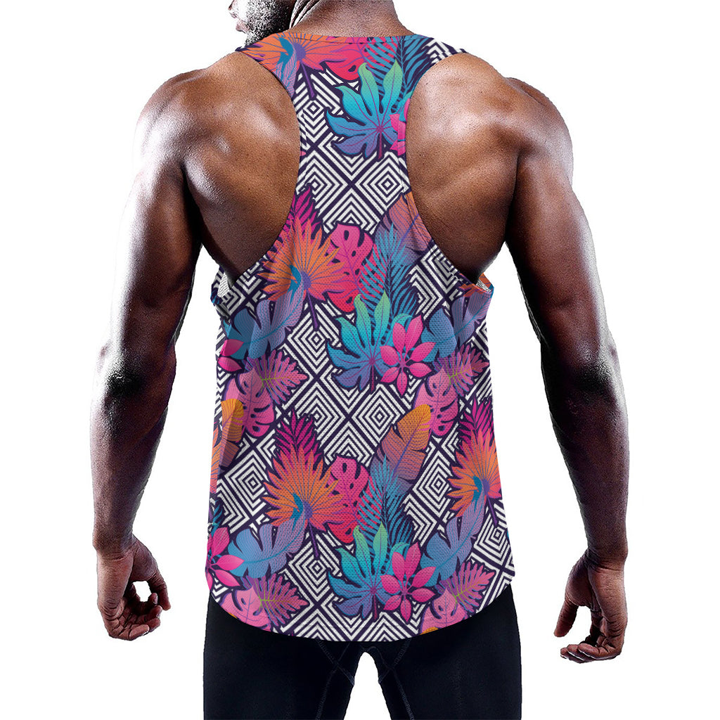 Psychedelic Tropical Aloha Pattern Print Training Tank Top