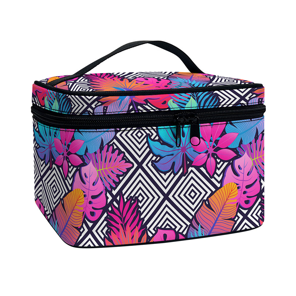 Psychedelic Tropical Aloha Pattern Print Travel Makeup Bag