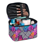 Psychedelic Tropical Aloha Pattern Print Travel Makeup Bag