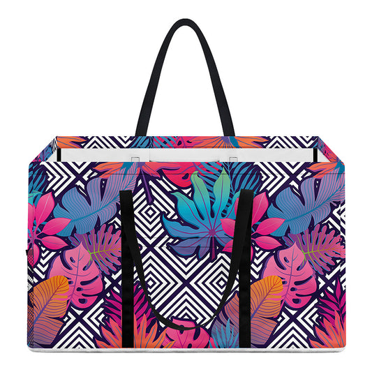 Psychedelic Tropical Aloha Pattern Print Utility Tote Bag