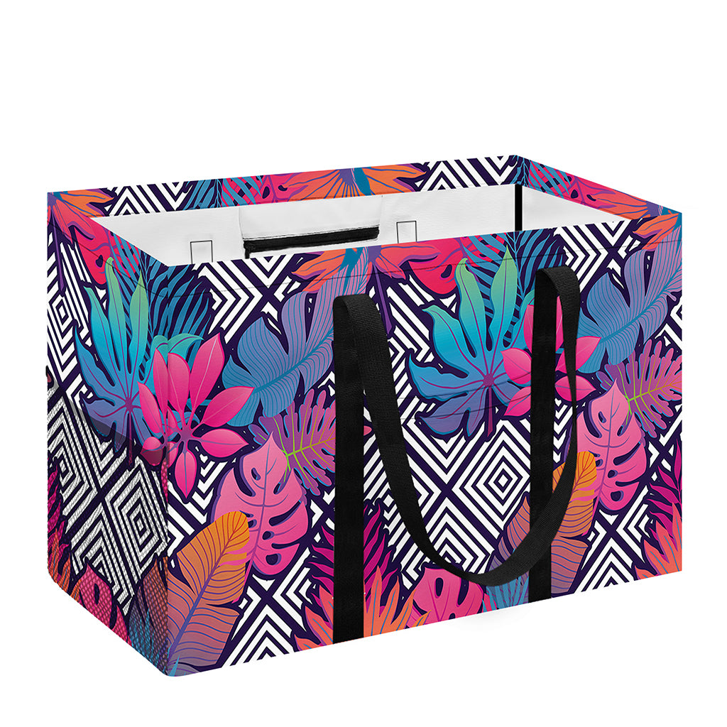 Psychedelic Tropical Aloha Pattern Print Utility Tote Bag