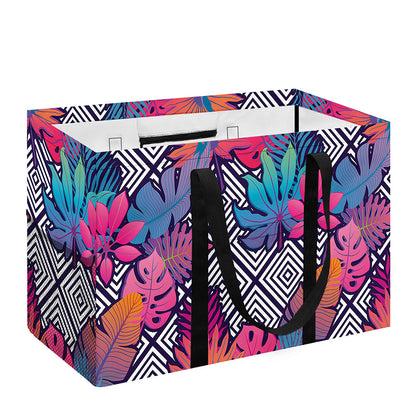 Psychedelic Tropical Aloha Pattern Print Utility Tote Bag