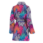 Psychedelic Tropical Aloha Pattern Print Women's Bathrobe