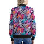 Psychedelic Tropical Aloha Pattern Print Women's Bomber Jacket