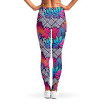 Psychedelic Tropical Aloha Pattern Print Women's Leggings