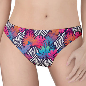 Psychedelic Tropical Aloha Pattern Print Women's Thong