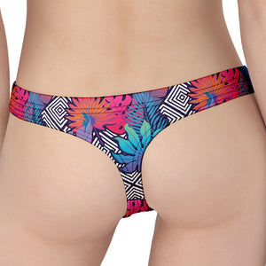 Psychedelic Tropical Aloha Pattern Print Women's Thong