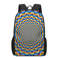 Psychedelic Wave Optical Illusion 17 Inch Backpack