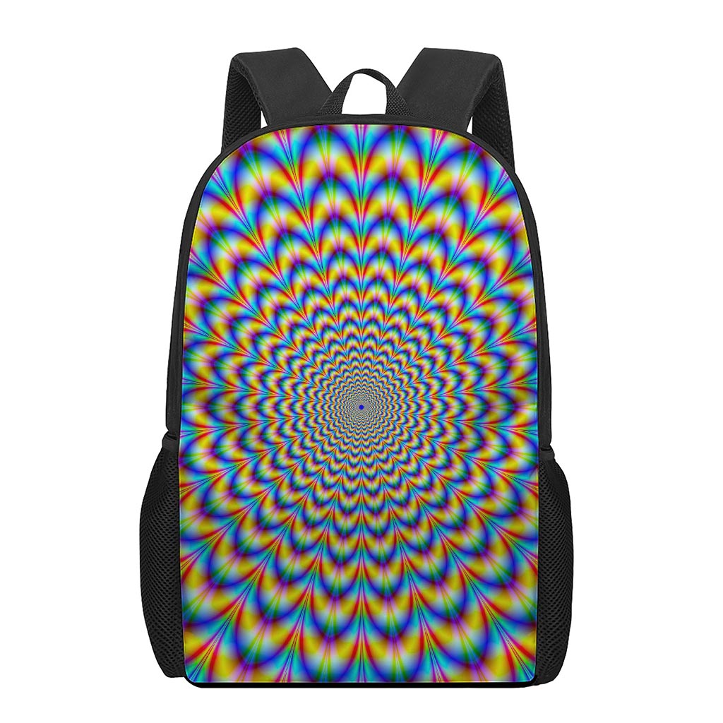 Psychedelic Wave Optical Illusion 17 Inch Backpack