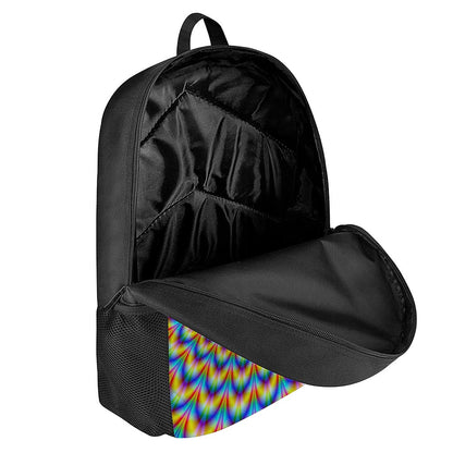 Psychedelic Wave Optical Illusion 17 Inch Backpack