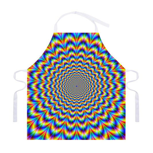 Psychedelic Wave Optical Illusion Adjustable Apron