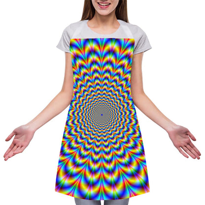 Psychedelic Wave Optical Illusion Adjustable Apron