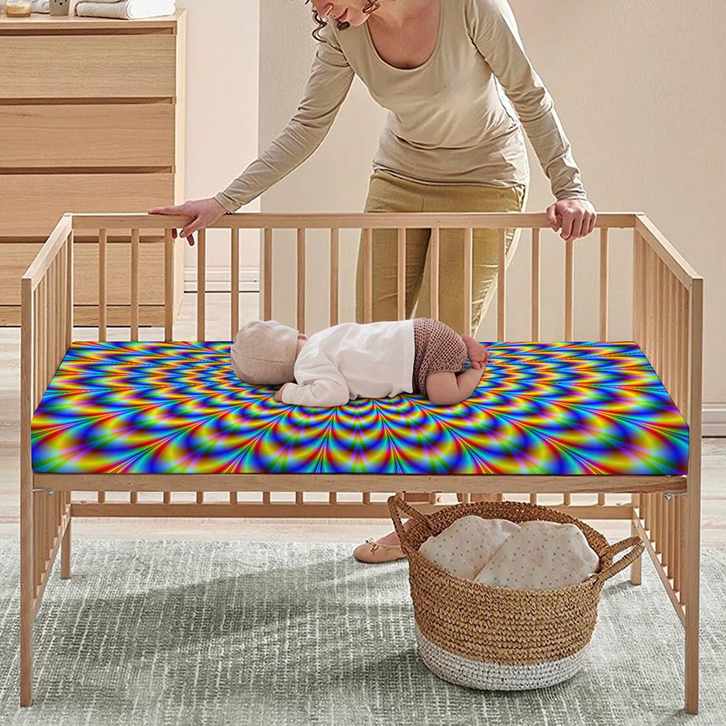Psychedelic Wave Optical Illusion Baby Crib Sheet