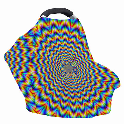 Psychedelic Wave Optical Illusion Baby Seat Cover