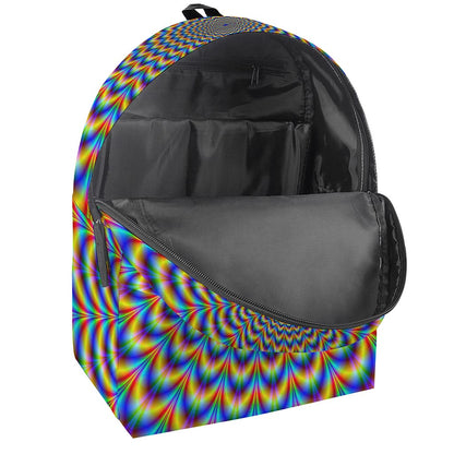 Psychedelic Wave Optical Illusion Backpack