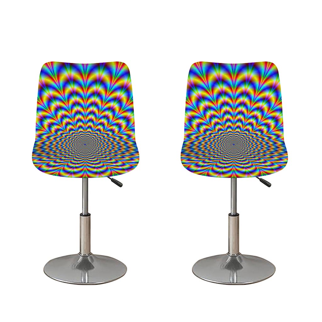 Psychedelic Wave Optical Illusion Bar Stool Covers