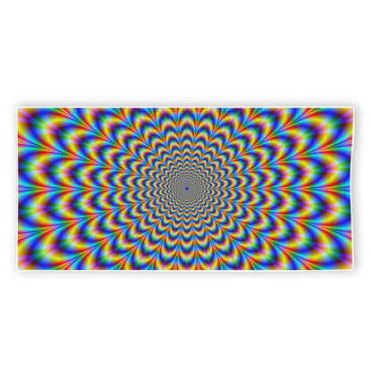 Psychedelic Wave Optical Illusion Beach Towel