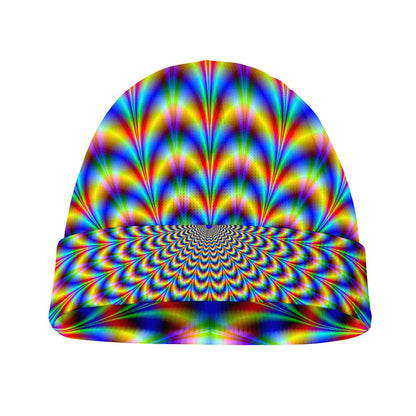 Psychedelic Wave Optical Illusion Beanie