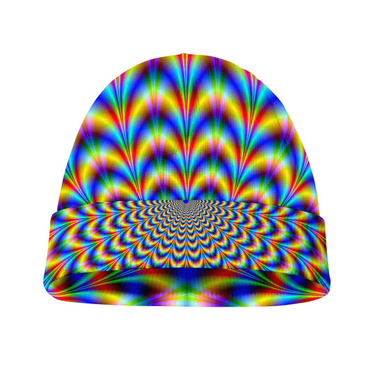 Psychedelic Wave Optical Illusion Beanie