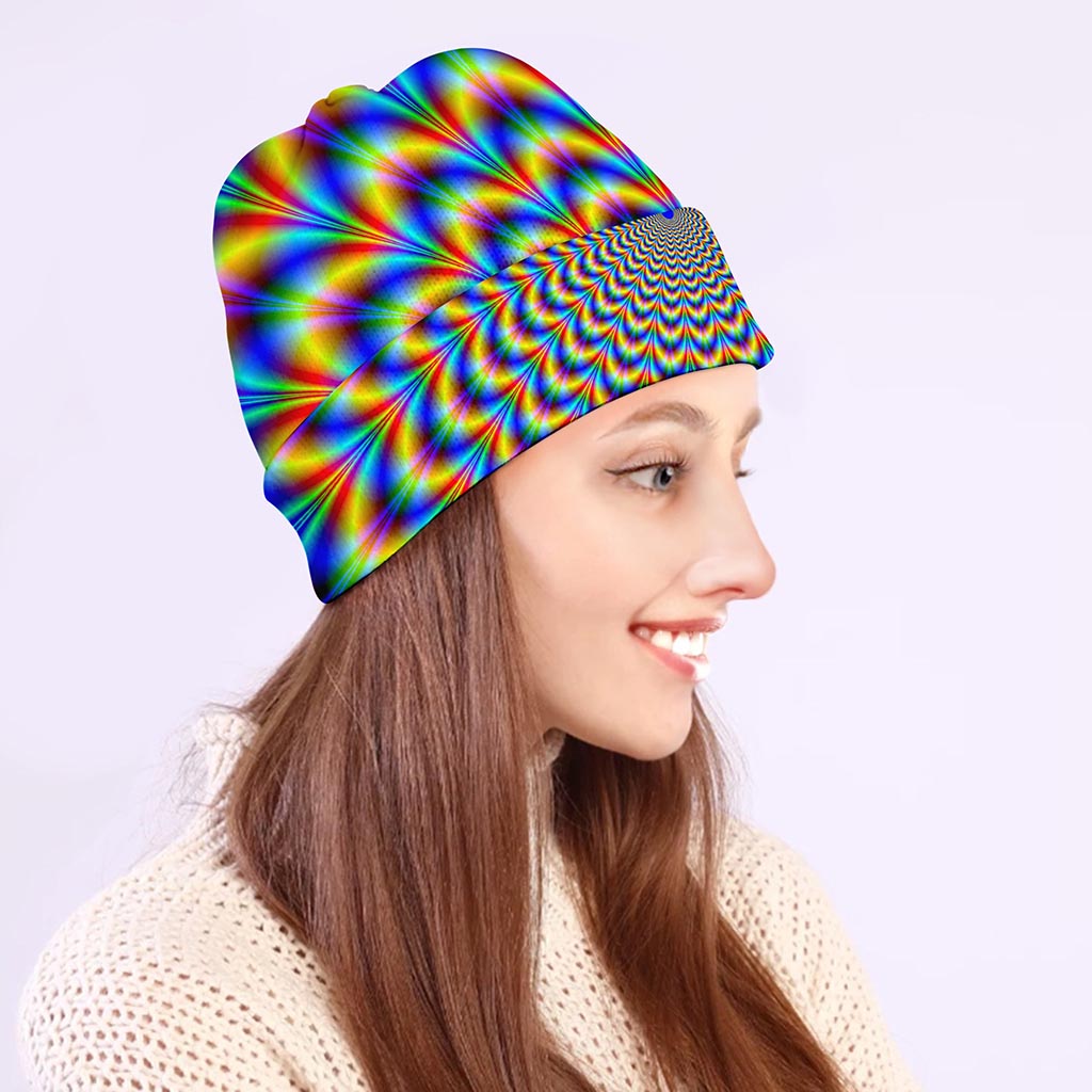 Psychedelic Wave Optical Illusion Beanie