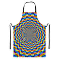 Psychedelic Wave Optical Illusion Bib Apron With Pocket
