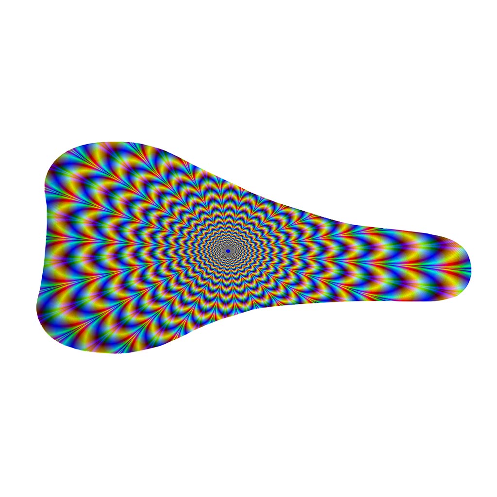 Psychedelic Wave Optical Illusion Bicycle Seat Cover