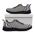 Psychedelic Wave Optical Illusion Black Running Shoes