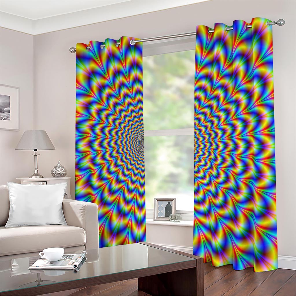 Psychedelic Wave Optical Illusion Blackout Grommet Curtains