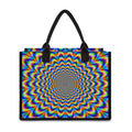 Psychedelic Wave Optical Illusion Canvas Tote Bag