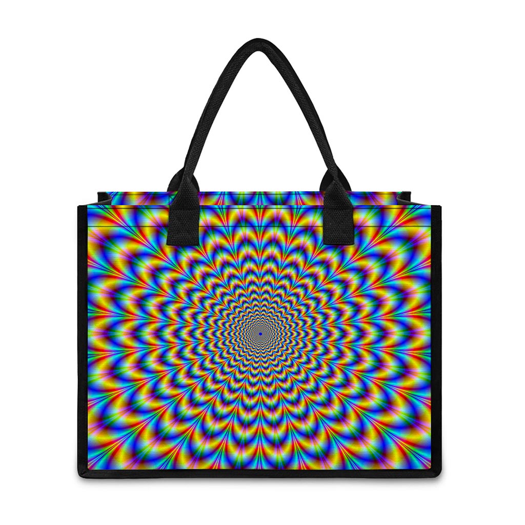 Psychedelic Wave Optical Illusion Canvas Tote Bag
