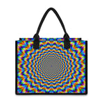 Psychedelic Wave Optical Illusion Canvas Tote Bag