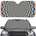 Psychedelic Wave Optical Illusion Car Windshield Sun Shade