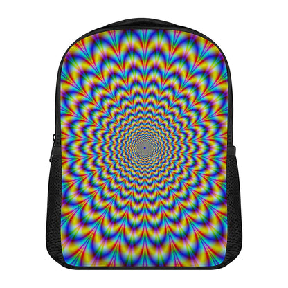 Psychedelic Wave Optical Illusion Casual Backpack