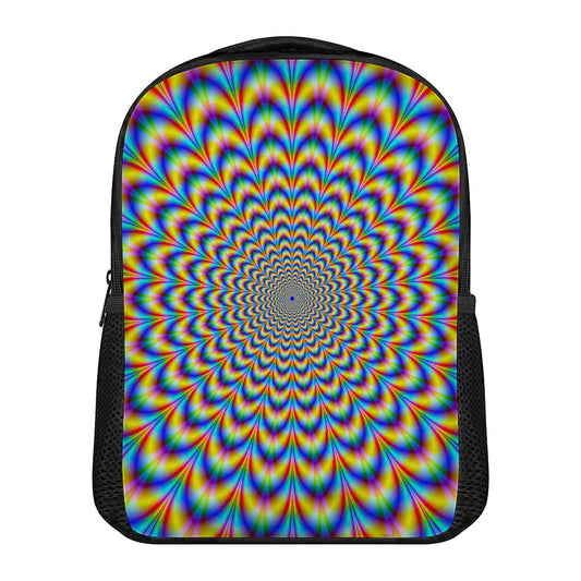Psychedelic Wave Optical Illusion Casual Backpack