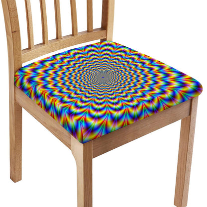 Psychedelic Wave Optical Illusion Chair Cushion Cover