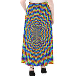 Psychedelic Wave Optical Illusion Chiffon Maxi Skirt