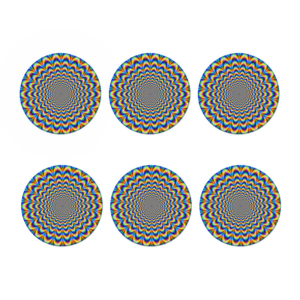 Psychedelic Wave Optical Illusion Coaster Set