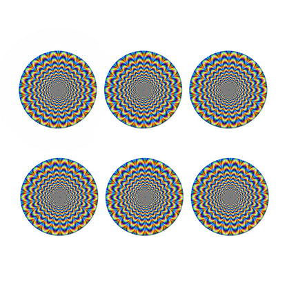 Psychedelic Wave Optical Illusion Coaster Set