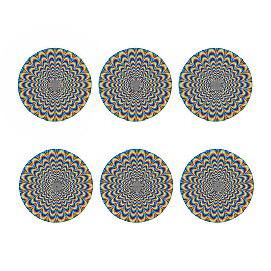 Psychedelic Wave Optical Illusion Coaster Set
