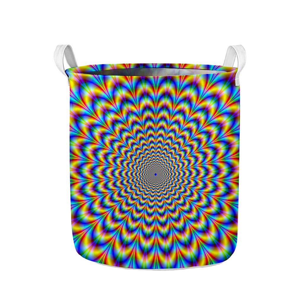 Psychedelic Wave Optical Illusion Collapsible Laundry Basket