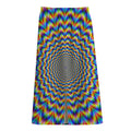 Psychedelic Wave Optical Illusion Cotton Front Slit Maxi Skirt